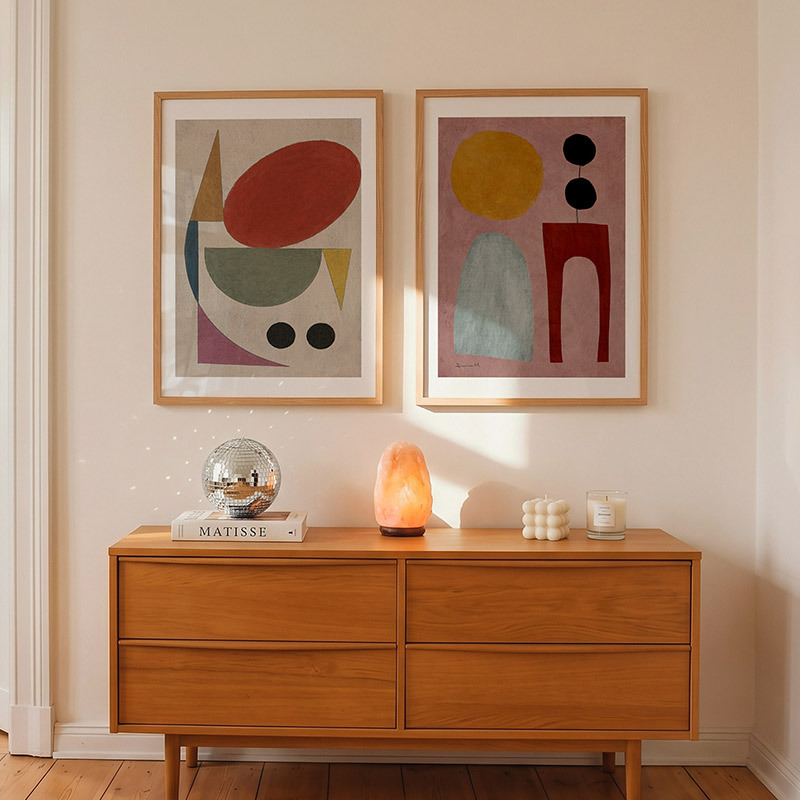 savour taste diptych art prints set by dan hobday in oak frames