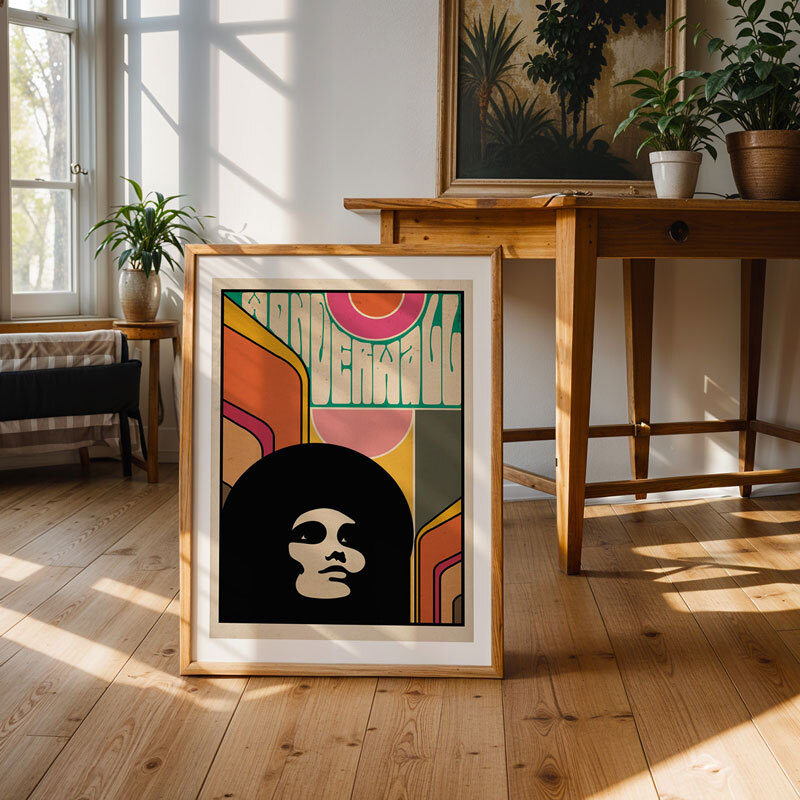 wonderwall art print by the deltanova in oak frame
