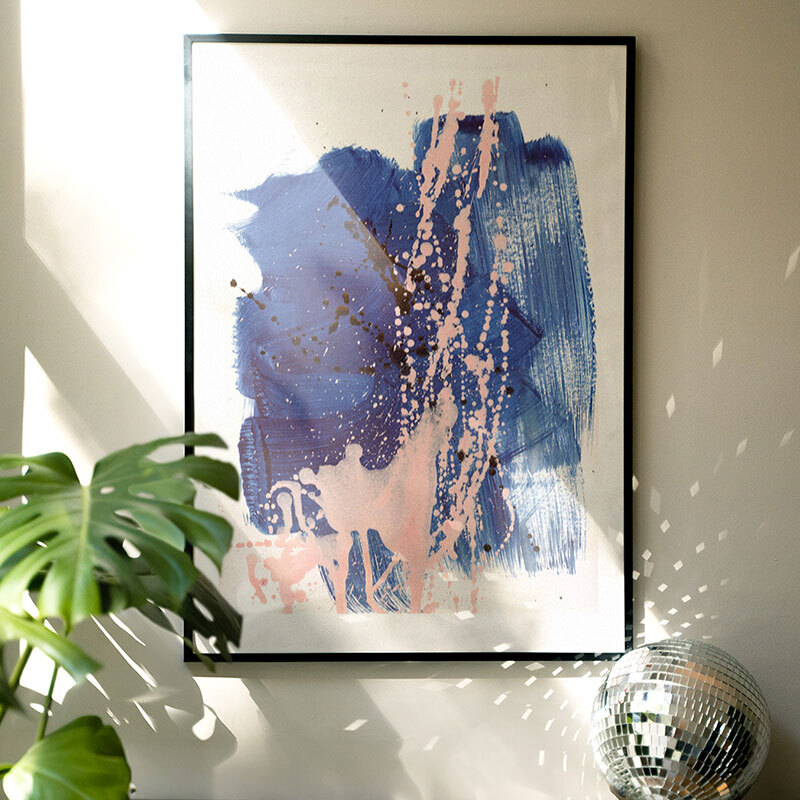brush strokes III art print by iris lehnhardt in black frame