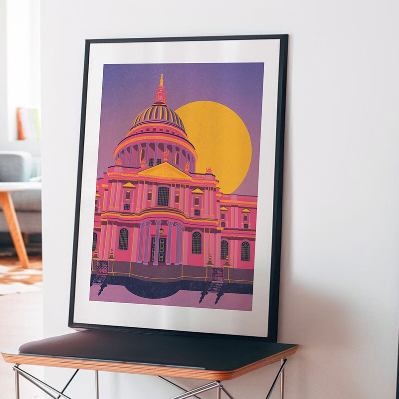 st pauls cathedral art print by jack sinnott in black frame