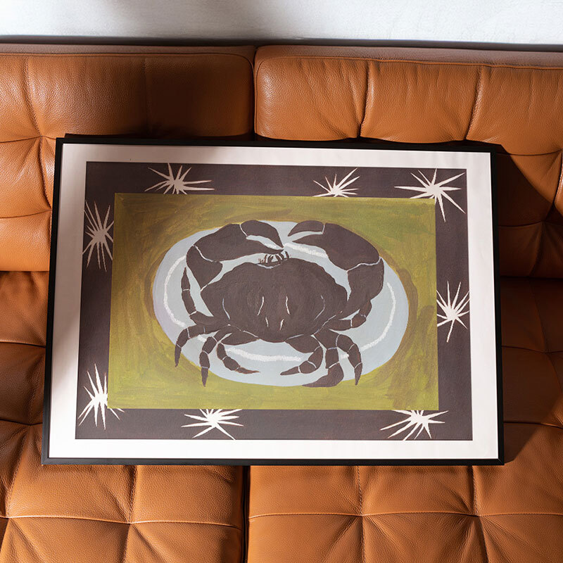 crab cancer star sign art print by jazmine joye in black frame