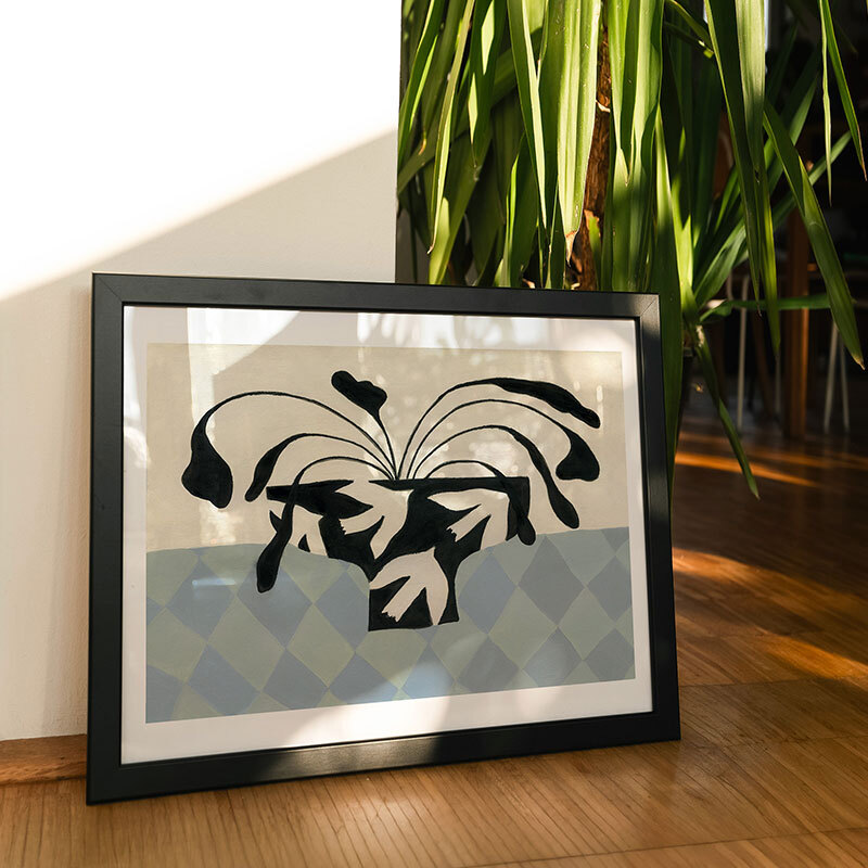 dove peace vase art print by jazmine joye in black frame