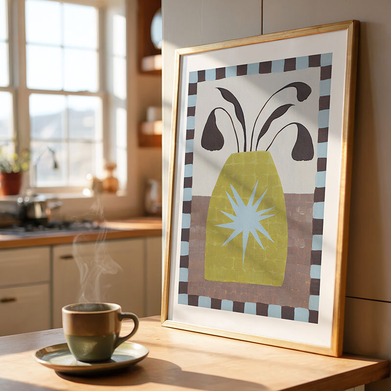 star vase art print by jazmine joye in oak frame