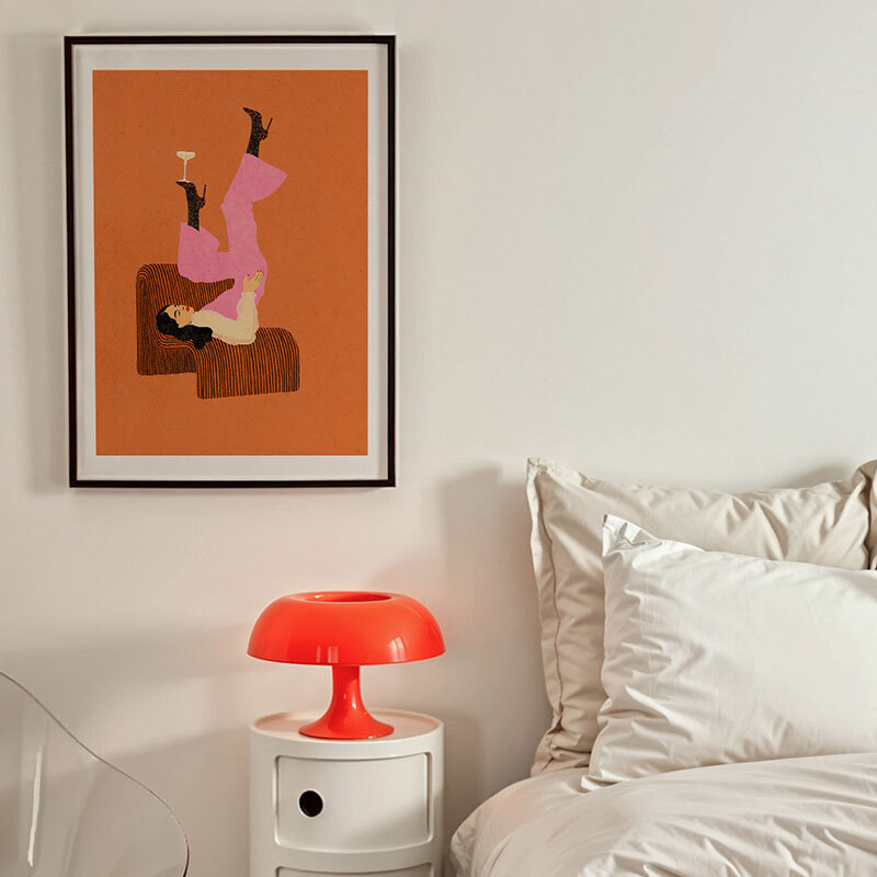 la fête art print by lemon fee in black frame
