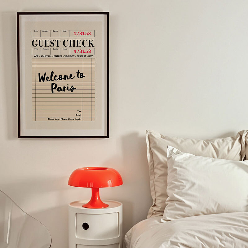 paris guest check art print by luxe poster co in black frame