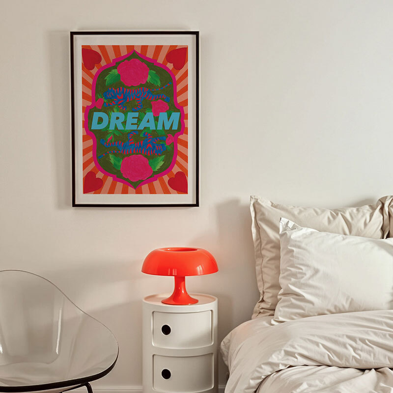 dream art print by mahin hussain in black frame