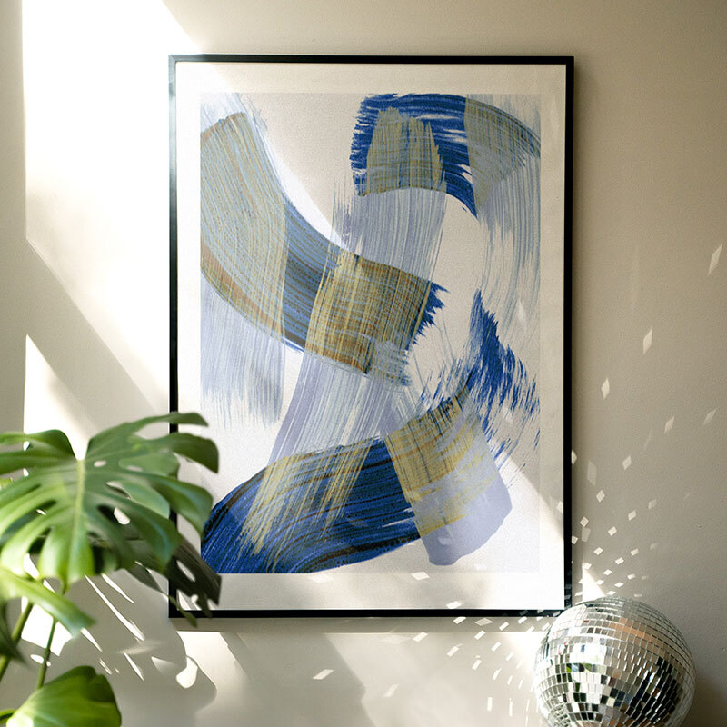 abstract brush strokes 13 art print by mareike boehmer in black frame