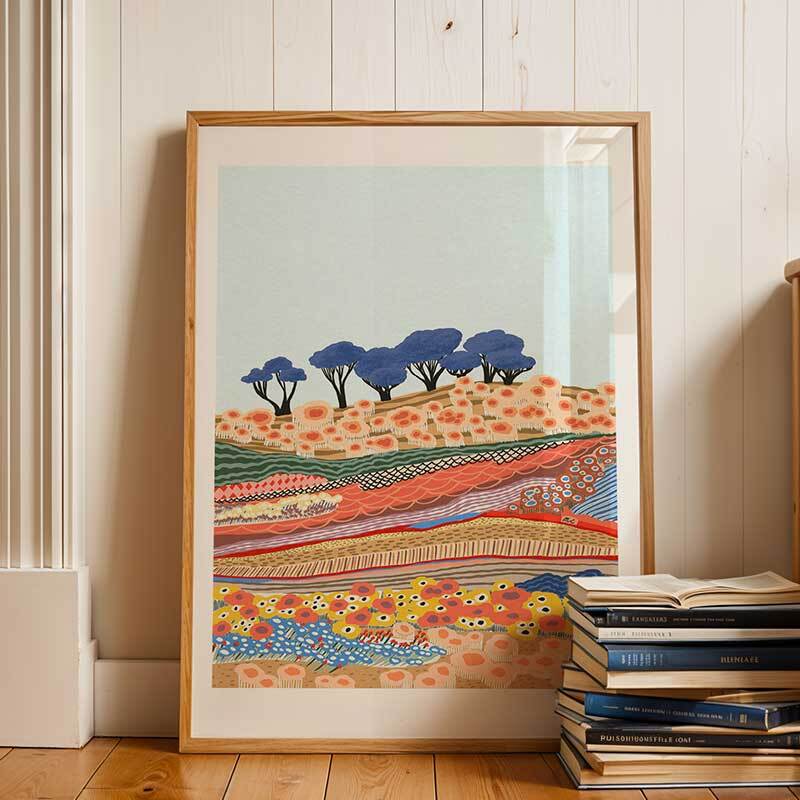 After The Snow art print by Marina Ester Castaldo co in oak frame