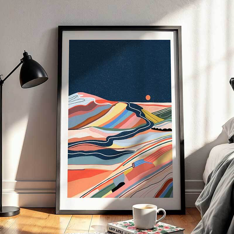 moonstone art print by marina ester castaldo in black frame