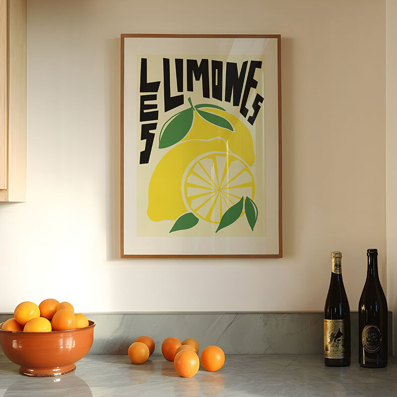 Les Limones art print by natalie cass in oak frame