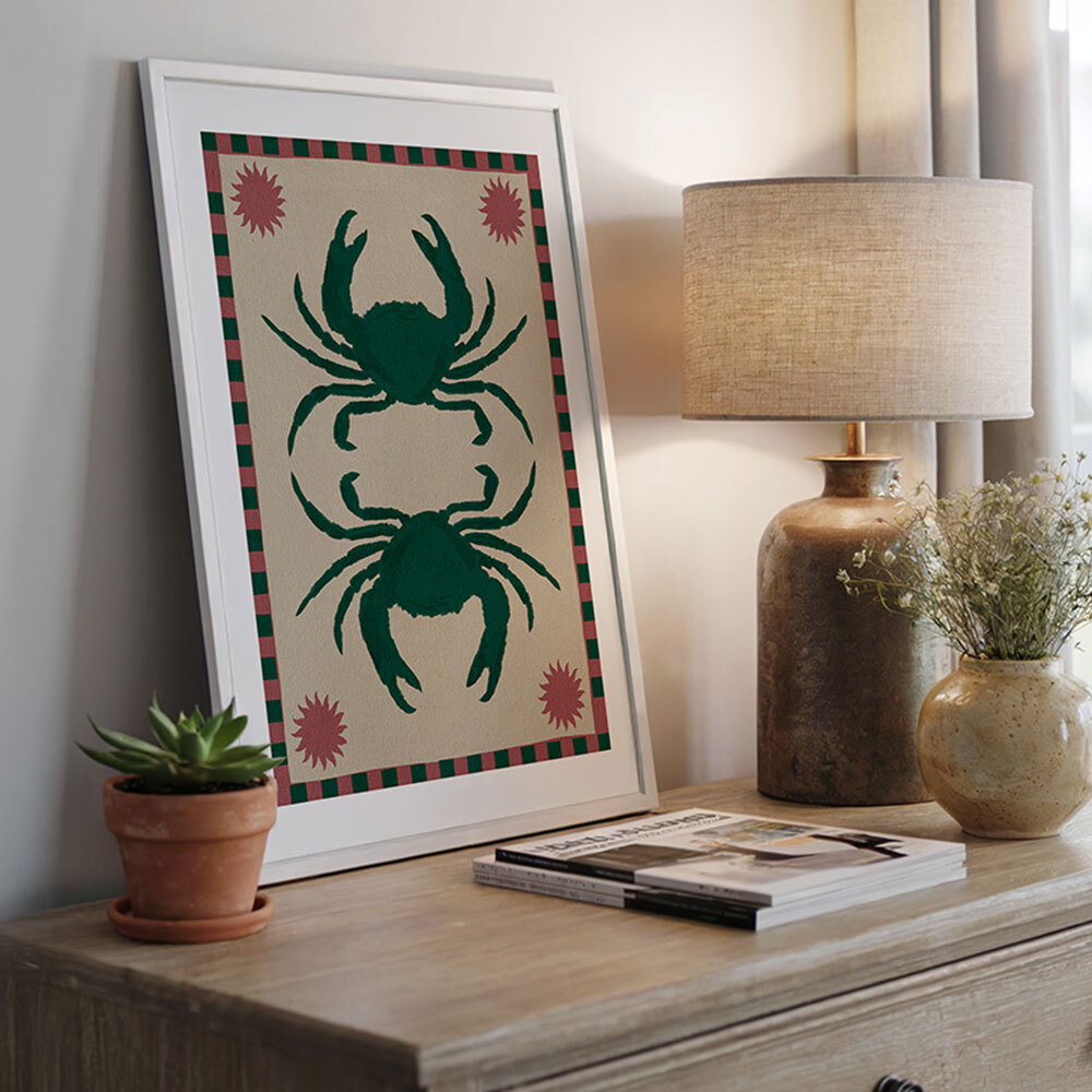 lush duo VI art print by shatha dafai in white frame