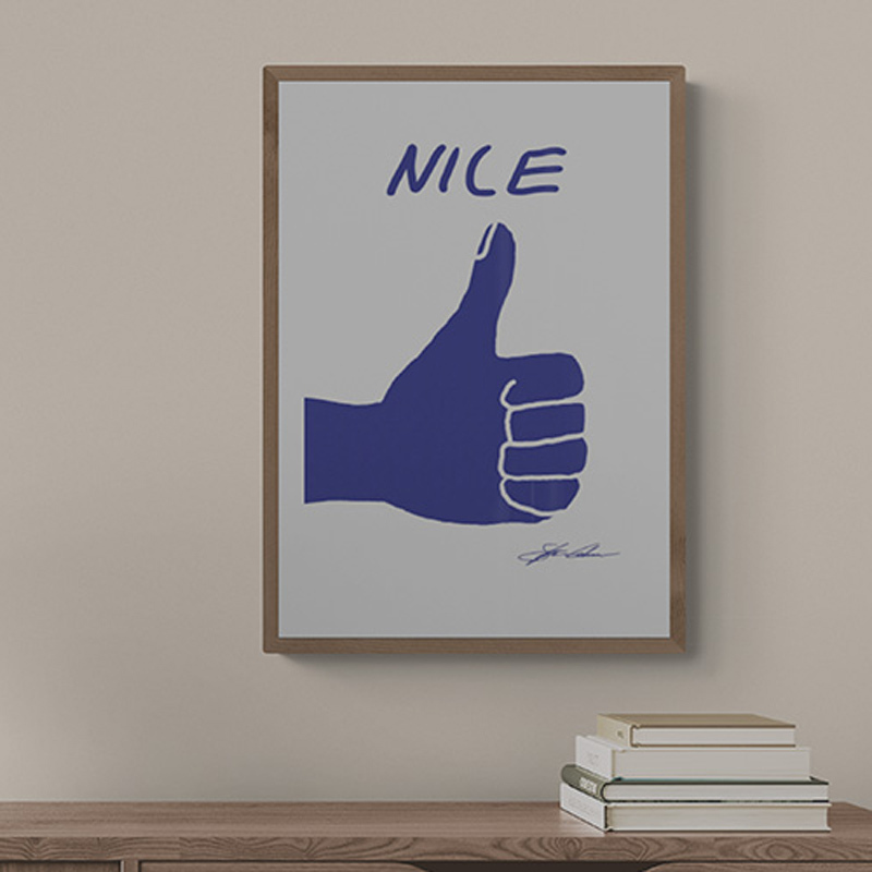 nice art print by stephie cardona in oak frame