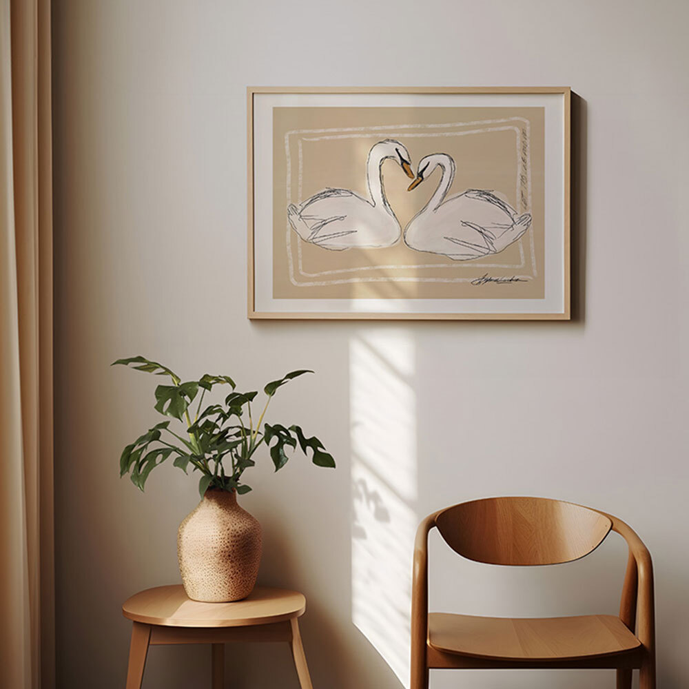 let this love find me art print by stephie cardona in oak frame