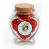 Blue and Orange Heart Valentine Glass Jar