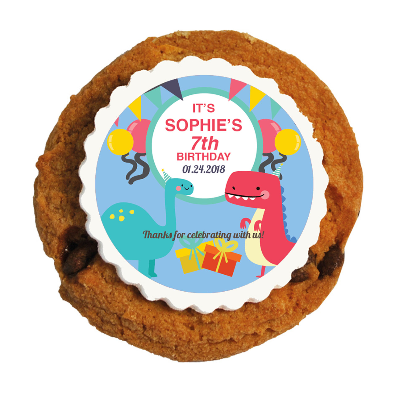 Dinosaur Birthday Printed Cookies Amazeology Australia