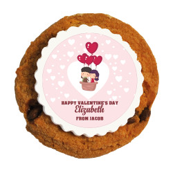 Love Air Balloon Valentine Printed Cookies