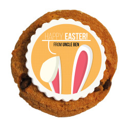 Orange Easter Bunny Ear Printed Cookies