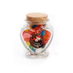 Merry Christmas 8 Christmas Heart Glass Jar