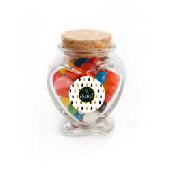 Custom Text Christmas Heart Glass Jar
