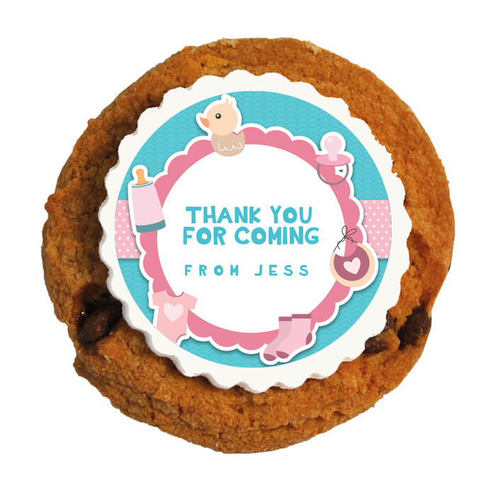 Pink and Blue Baby Shower Printed Cookies