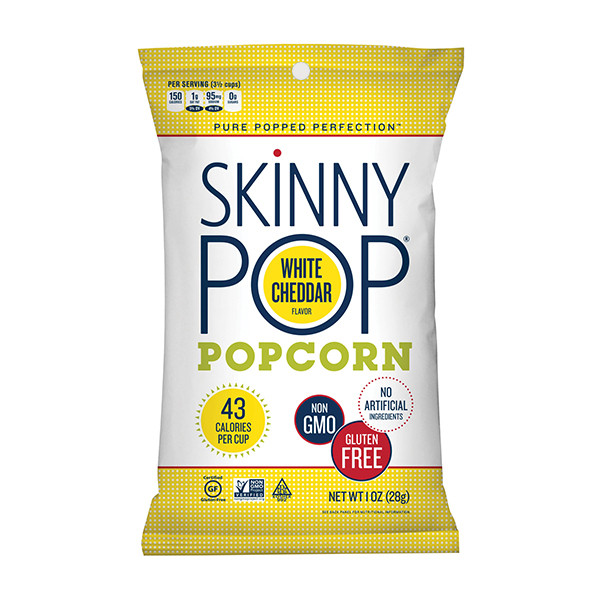 Skinny Pop Popcorn White Cheddar 1 Ounce Bags 12ct Box