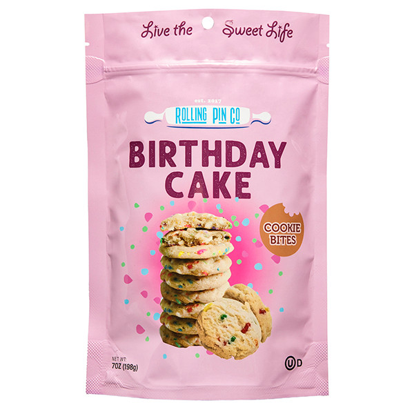 Rolling Pin Co Cookie Bites Birthday Cake 7 Ounce Bags 8ct Box