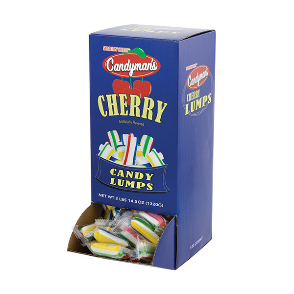 Candyman's Cherry Candy Lumps 120ct Display Box | Candy Corner