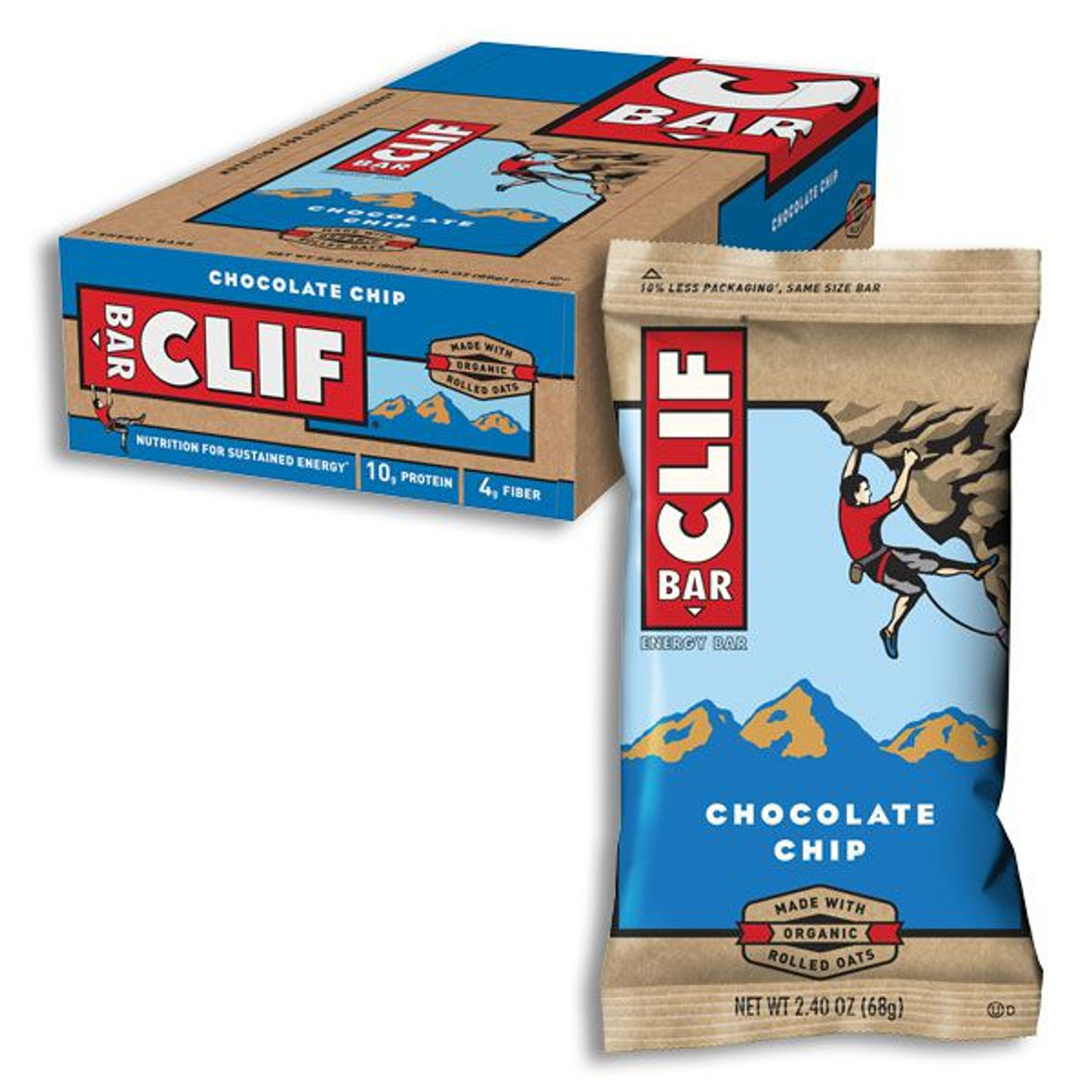 CLIF® Bar Chocolate Chip Energy Bars, 2.4 Oz, Box Of 12 Bars