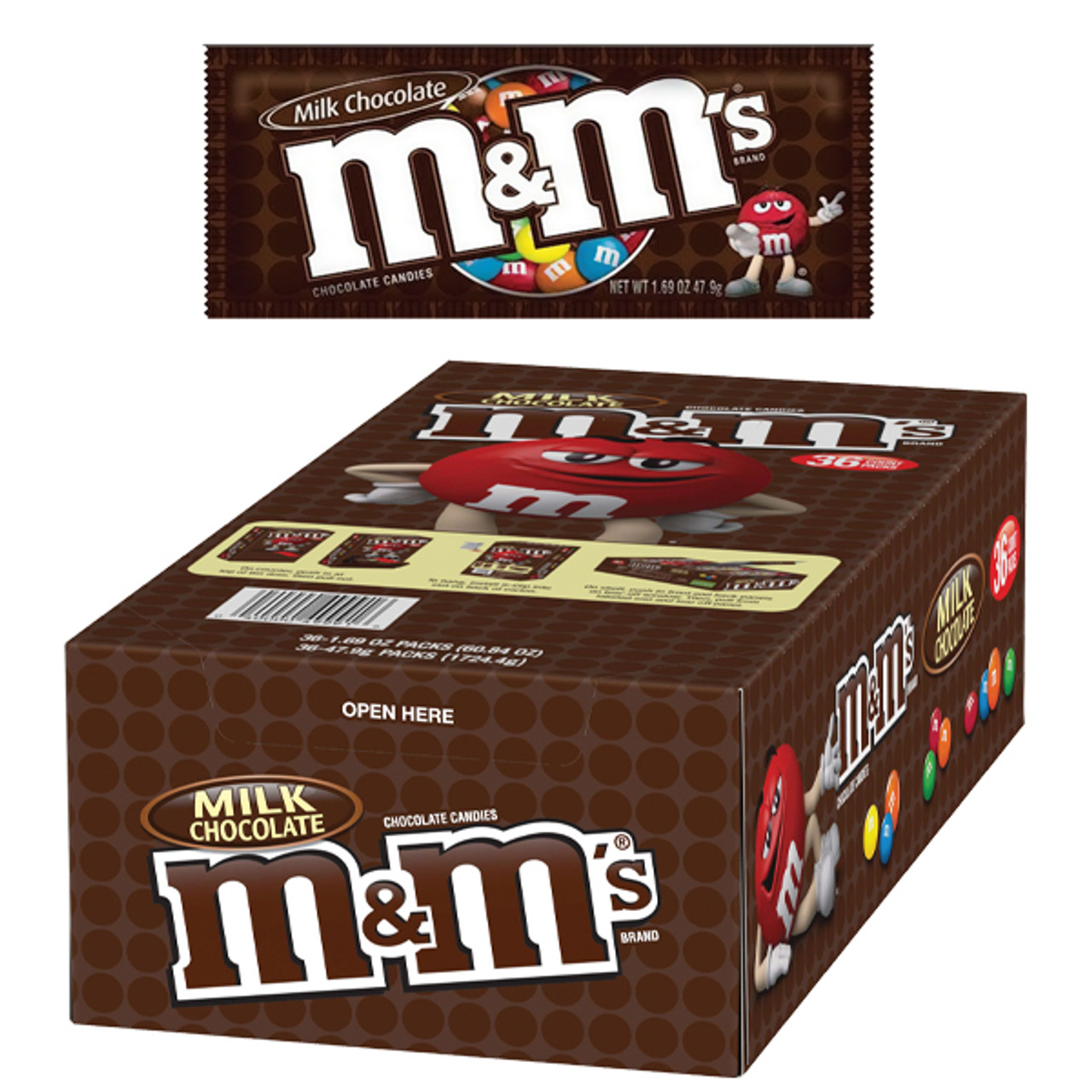 M&M'S Milk Chocolate Candy, Full Size, 1.69 oz Bag