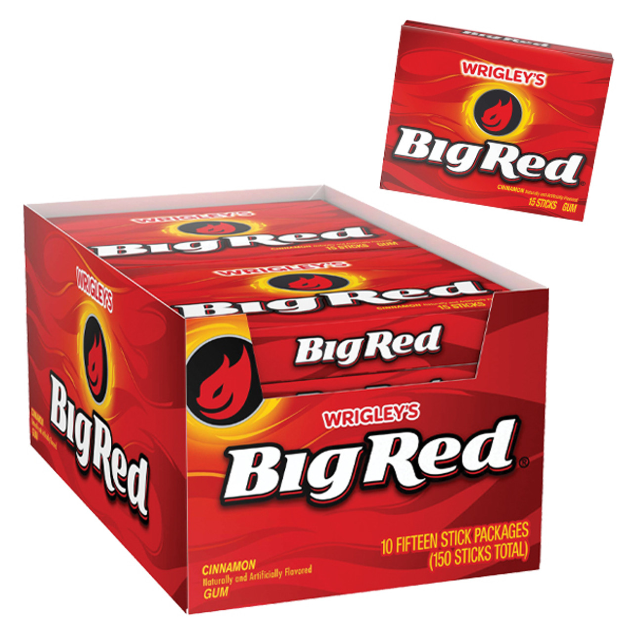 Big Red Gum, Cinnamon - 10 - 15 stick packages [150 sticks]