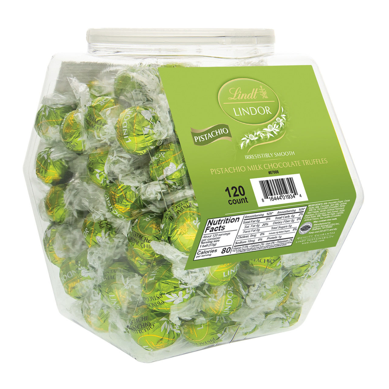 Lindt Lindor Truffles - Pistachio Milk Chocolate - Bulk Display