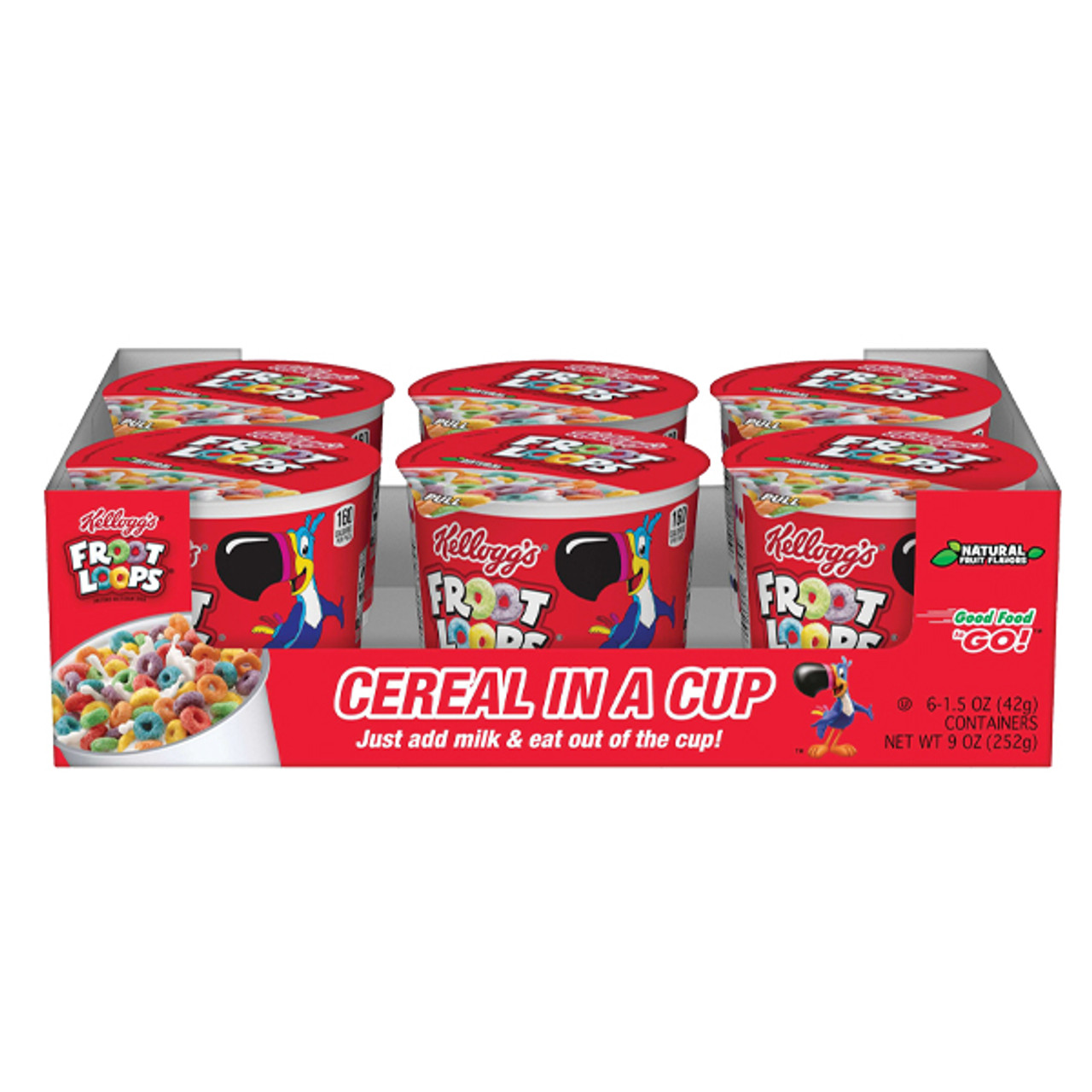 Kellogg's Froot Loops Breakfast Cereal, Single-Serve - 6 pack, 1.5 oz cups