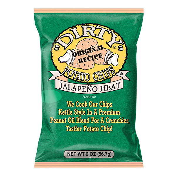 Dirty All Natural Potato Chips Jalapeno Heat 2 Ounce Bags 12ct