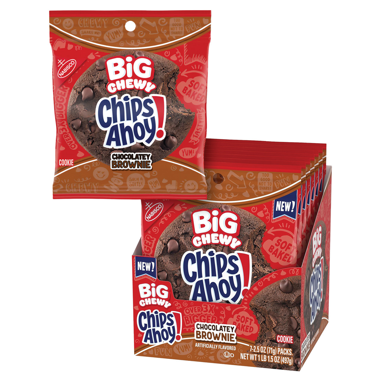Nabisco - Chips Ahoy Big Chewy Cookie - Chocolatey Brownie - 2.5oz