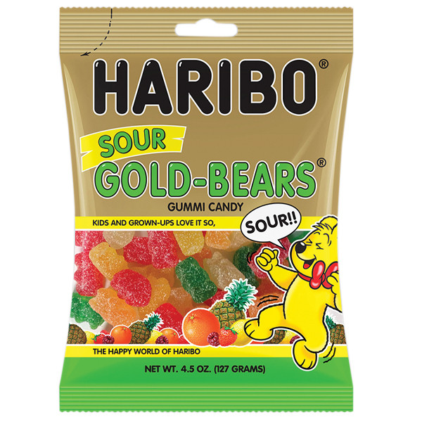 Haribo Sour Streamers Chewy Gummi Candy 4.5 Ounce Share Size Bags