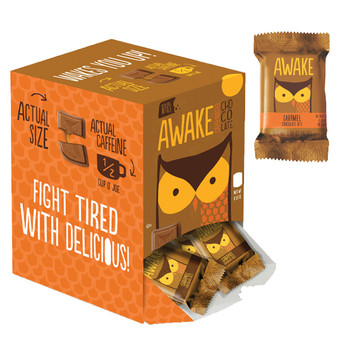 Awake Caffeinated Caramel Chocolate Bites - 50ct Display Box