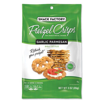 Snack Factory Pretzel Crisps - Garlic Parmesan - 8ct Display Box