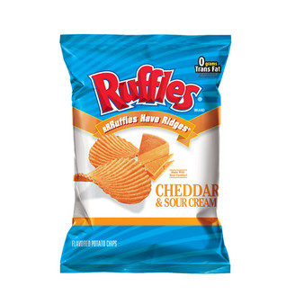 Ruffles Cheddar and Sour Cream Potato Chips - 1.5 Ounce Bags - 12ct Box