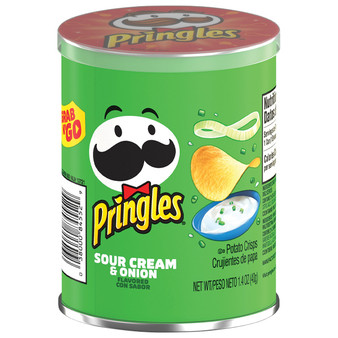 Pringles Grab and Go Cans - Sour Cream and Onion - 1.41 Ounce Cans - 12ct Box