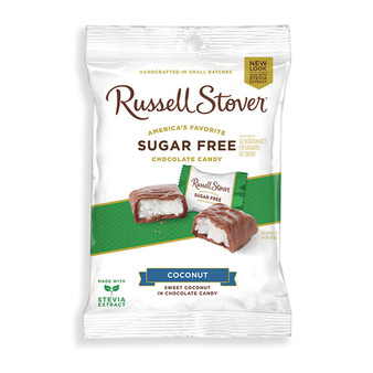 Russell Stover Sugar-Free Chocolate Candy - Coconut - 2.5 Ounce Bags - 10ct Box