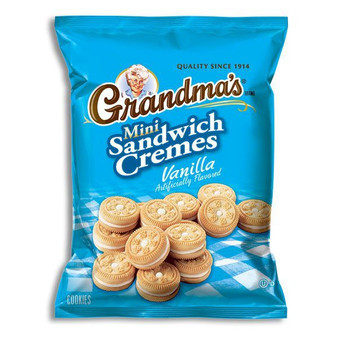 Grandma's Brand Cookies - Mini Vanilla Sandwich Cremes - 2.12 Ounce Bags - 12ct Box