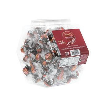 Lindt Lindor Truffles - Strawberry Dark Chocolate - Bulk Display Tub