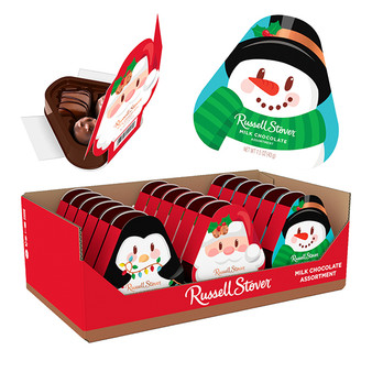 Russell Stover Milk Chocolate Christmas Gift Box - 18ct Display Box