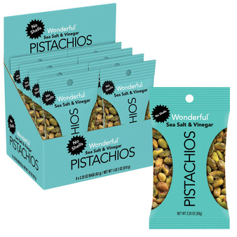 Wonderful No Shell Pistachios - Sea Salt And Vinegar - 8ct Display