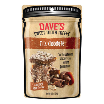 Dave's Sweet Tooth Gourmet Soft Toffee - Milk Chocolate - 12ct Display Box