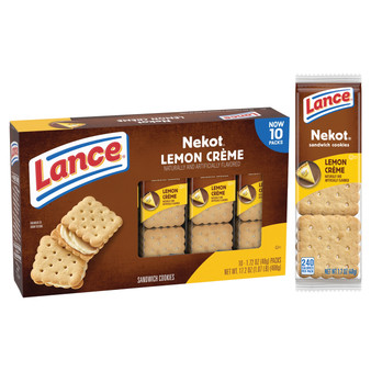 Lance Nekot Sandwich Cookies - Lemon Creme - 10ct Display Box