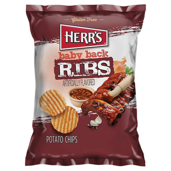 Herr's Baby Back Rib Potato Chips - 2.5 Ounce Bags - 12ct Box