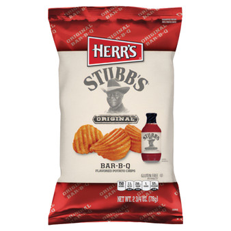 Herr's Stubb's Original Bar-B-Q Potato Chips - 2.75 Ounce Bags - 12ct Box