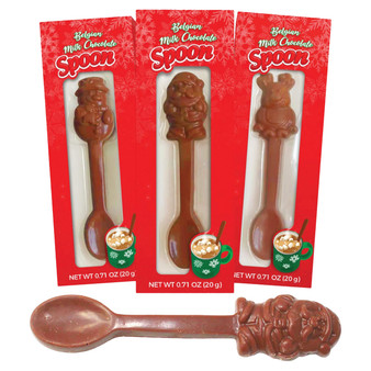 Belgian Milk Chocolate Hot Cocoa Spoon - 12ct Display Box