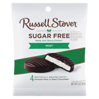 Russell Stover Sugar-Free Mint Patties – 2oz Bags (10ct Box)